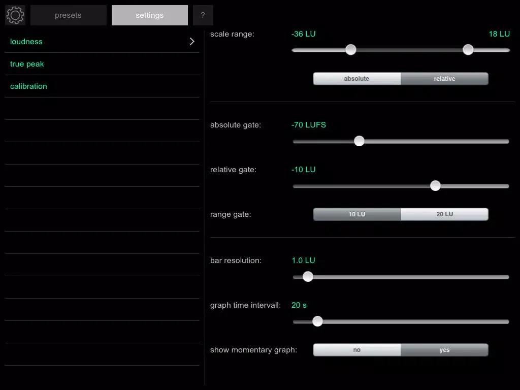 Tangkapan skrin Loudness Lite iPad 
