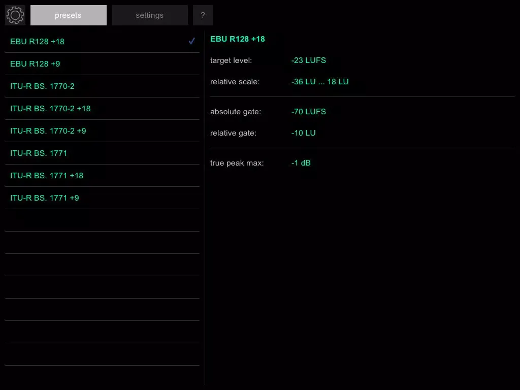 Tangkapan skrin Loudness Lite iPad 