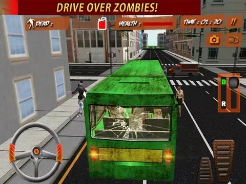 ภาพหน้าจอของ Crazy City Bus Catcher smash Zombie 3D Car Game iPad 