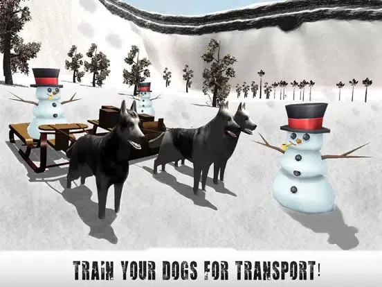 Capturas de tela do Winter Snow Dog Sledding Ski Simulator 3D iPad