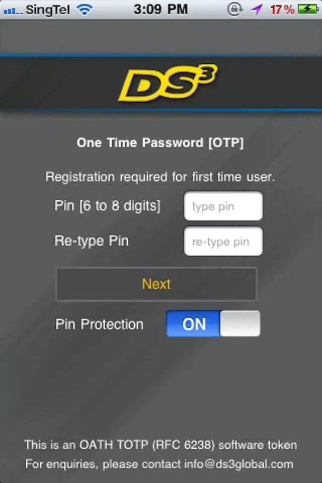 Capturas de pantalla de DS3 TOTP Oath (SelfService)