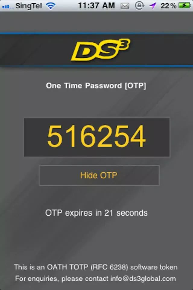 Capturas de pantalla de DS3 TOTP Oath (SelfService)