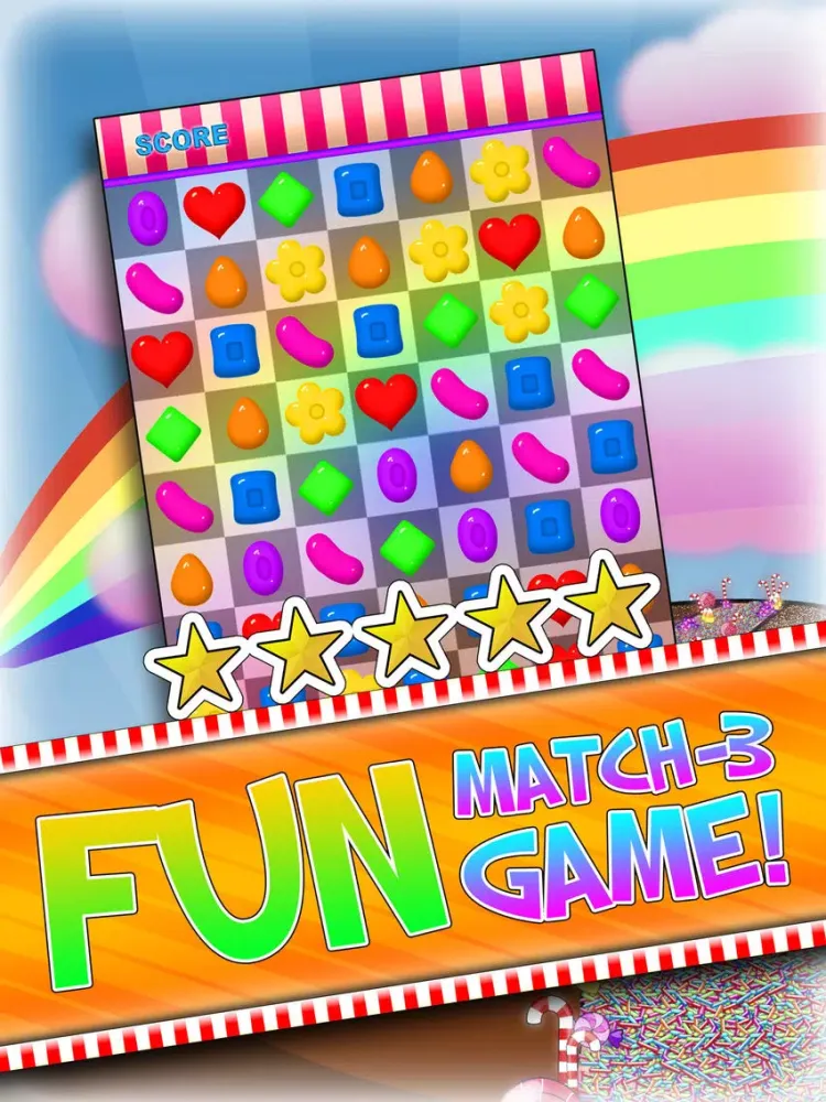 Candy Puzzle Games - Play Fun Candies Match Multiplayer Game For Kids Over 2 FREE Version iPad  Screenshots