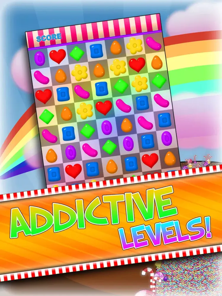 Candy Puzzle Games - Play Fun Candies Match Multiplayer Game For Kids Over 2 FREE Version iPad  Screenshots