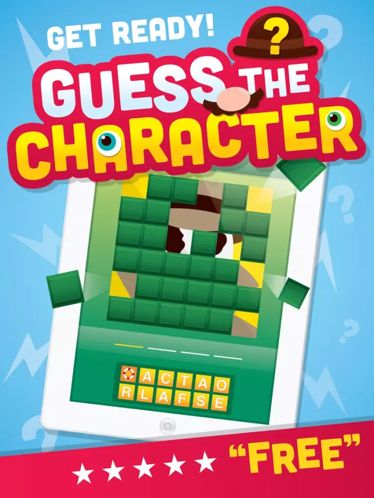 Guess The Character Word Game - Close Up Shadow Quiz Of TV Movie Pop And Cartoon HD FREE iPad  Screenshots