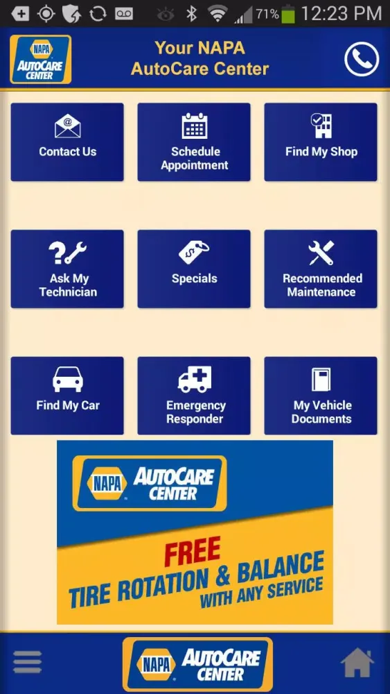 Ảnh chụp màn hình của NAPA AutoCare