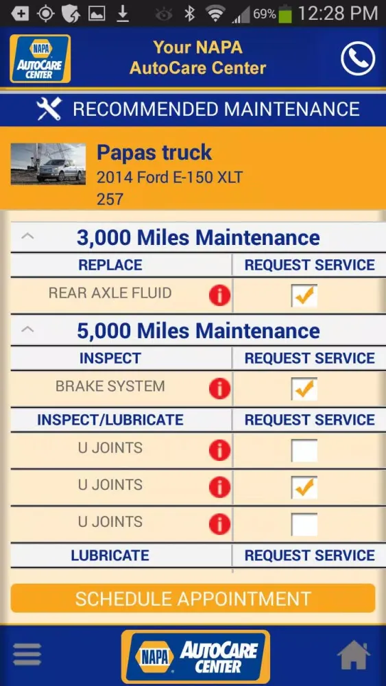 Ảnh chụp màn hình của NAPA AutoCare