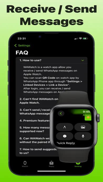 Tangkapan layar WA Watch - Chat on Watch