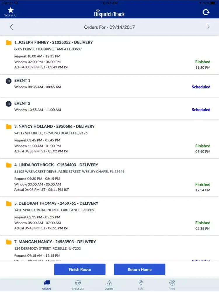 DispatchTrack iPad  스크린샷