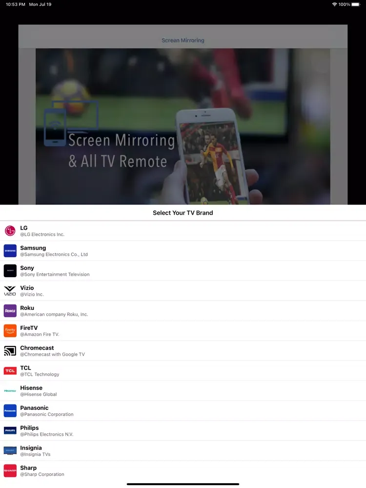 Screen Mirroring All TV Remote iPad  Ekran Görüntüleri