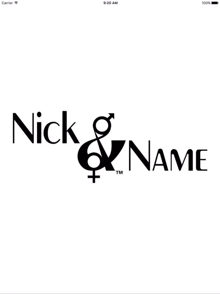 Tangkapan layar Nick&Name iPad 