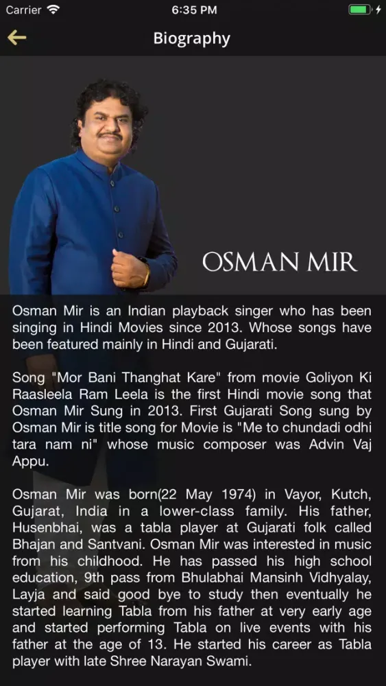 Captures d'écran de Osman Mir - Official App!