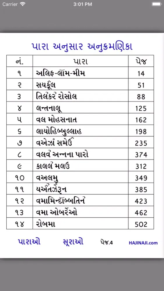 Zrzuty ekranu Gujarati Quran Shareef