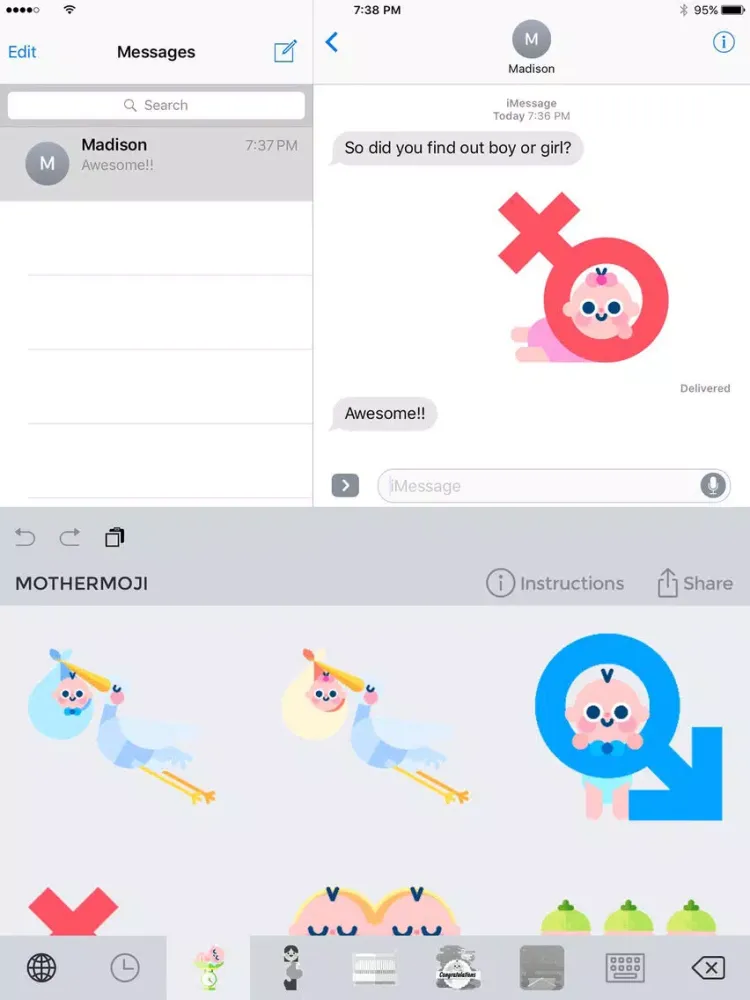 صور Mothermoji - Pregnancy & Baby Emojis and Stickers iPad 