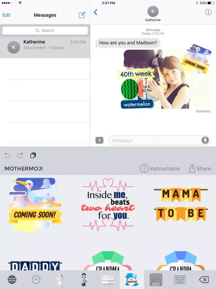 صور Mothermoji - Pregnancy & Baby Emojis and Stickers iPad 