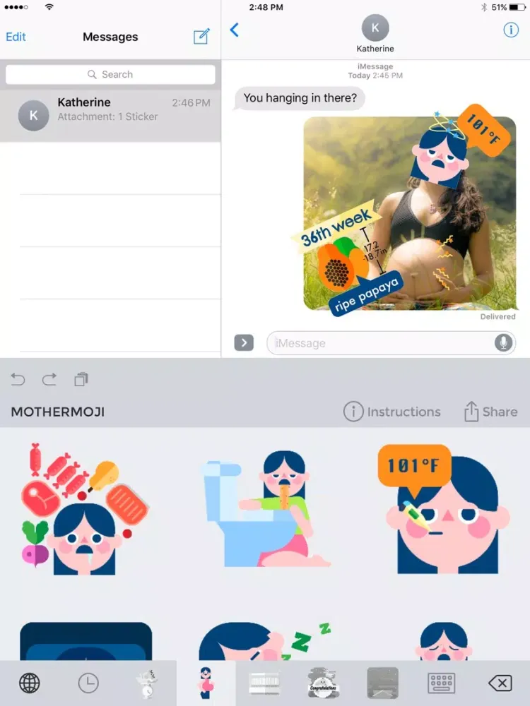 صور Mothermoji - Pregnancy & Baby Emojis and Stickers iPad 