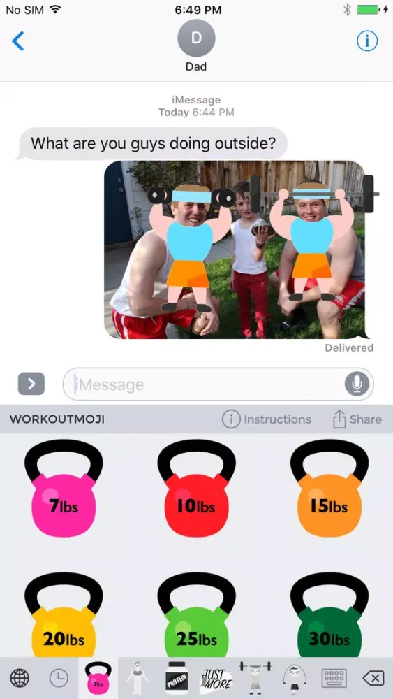 Ảnh chụp màn hình của Workoutmoji - Workout Emojis and Stickers