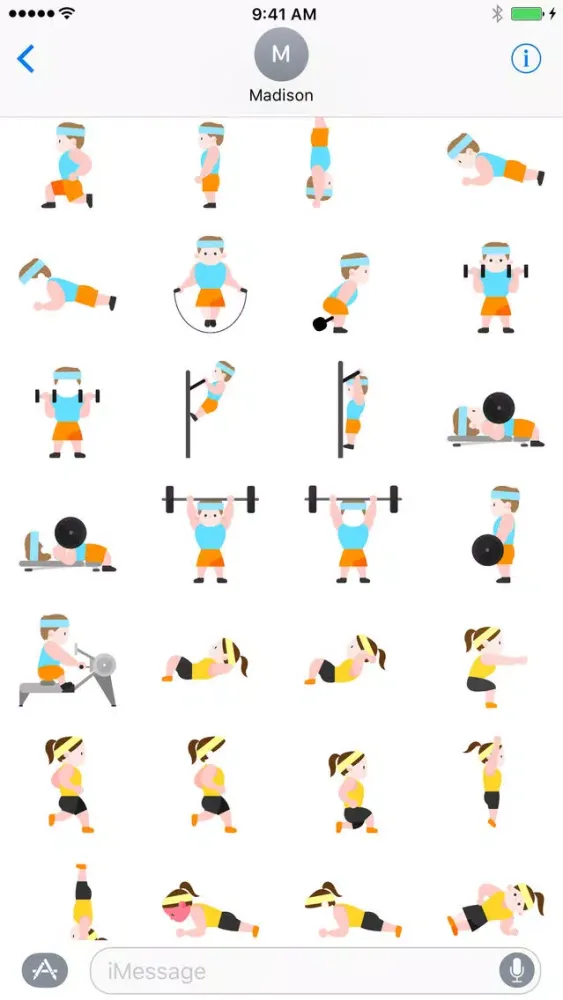 Ảnh chụp màn hình của Workoutmoji - Workout Emojis and Stickers
