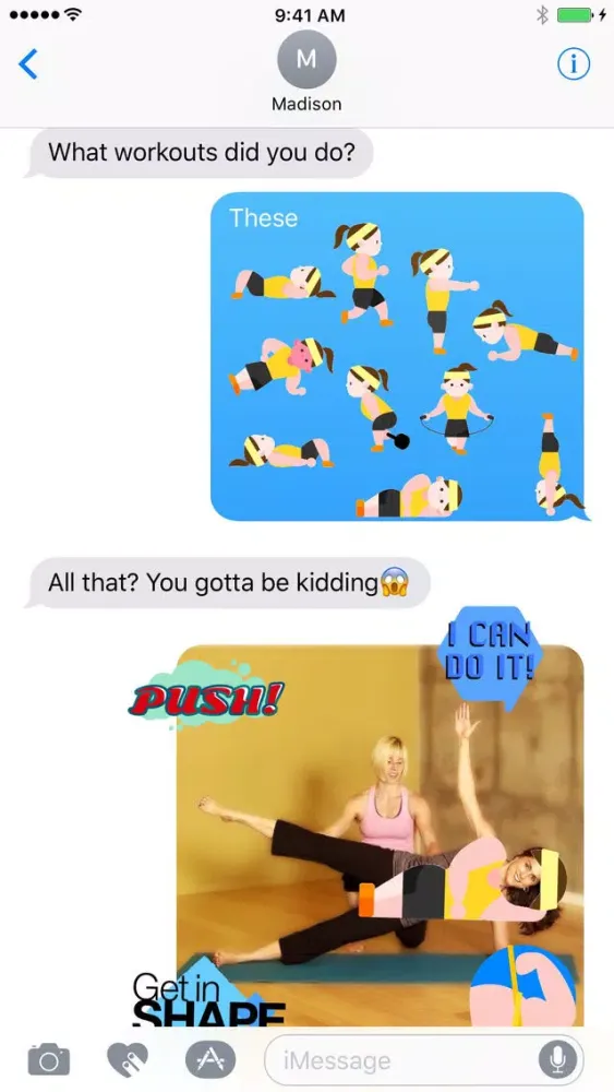 Ảnh chụp màn hình của Workoutmoji - Workout Emojis and Stickers