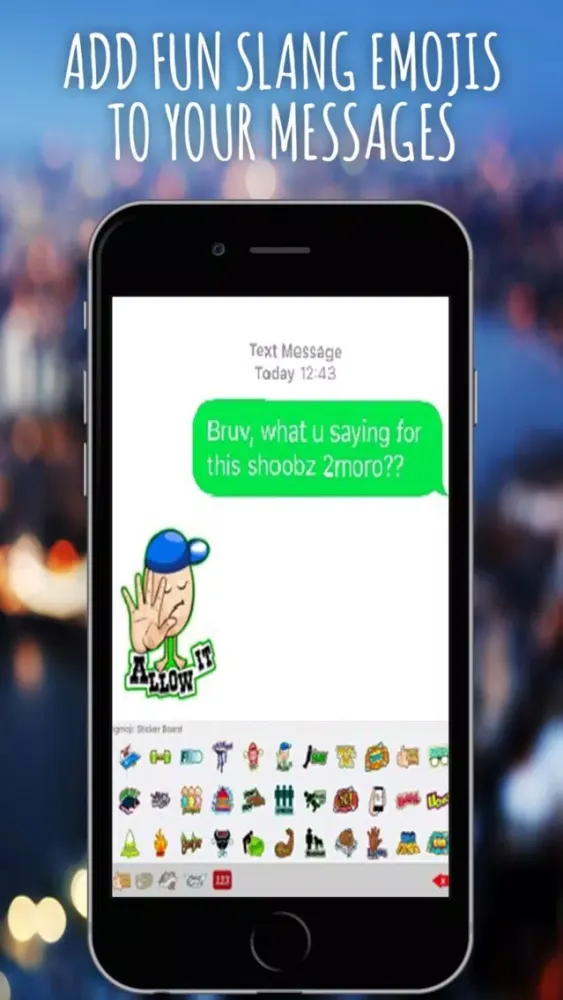 Ảnh chụp màn hình của UK Slangmoji - UK slang emojis & emoji keyboard