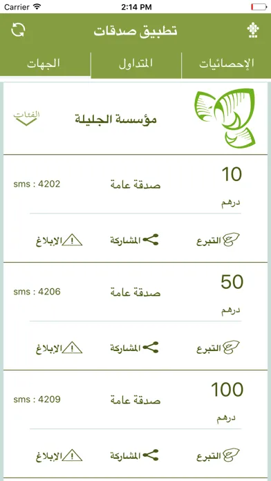 صدقات SMS स्क्रीनशॉट