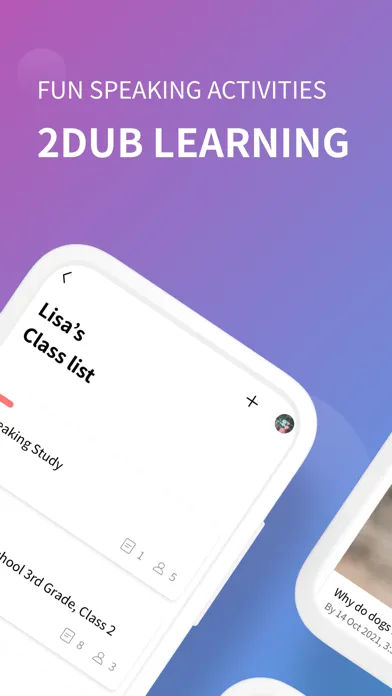 Capturas de tela do 2DUB Learning