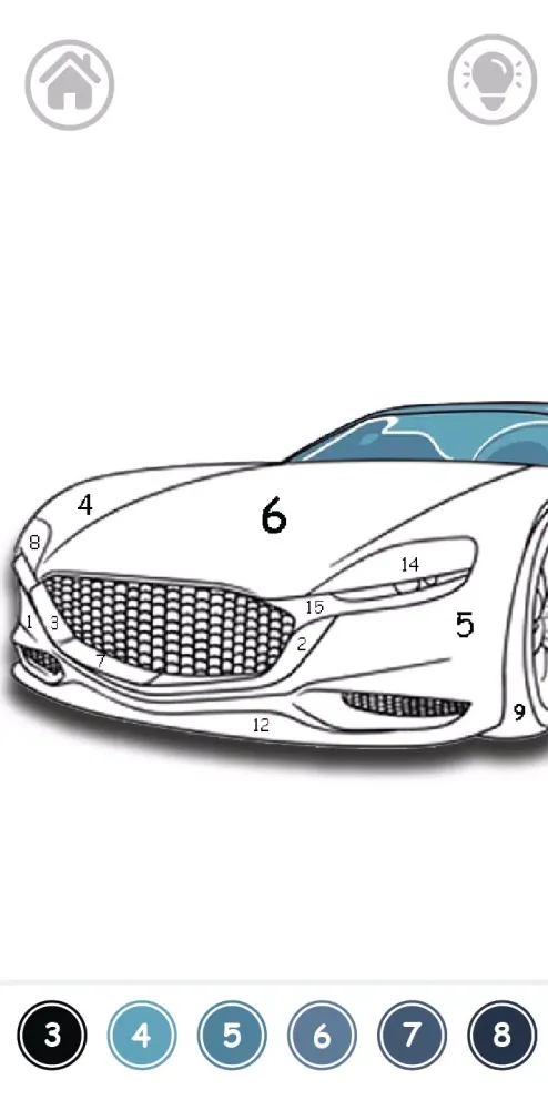 Cars Color By Number স্ক্রিনশট