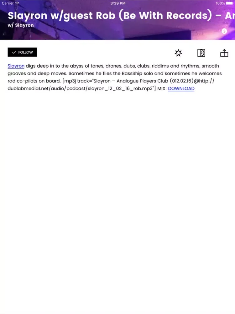 Ảnh chụp màn hình của dublab | future . roots . radio iPad 