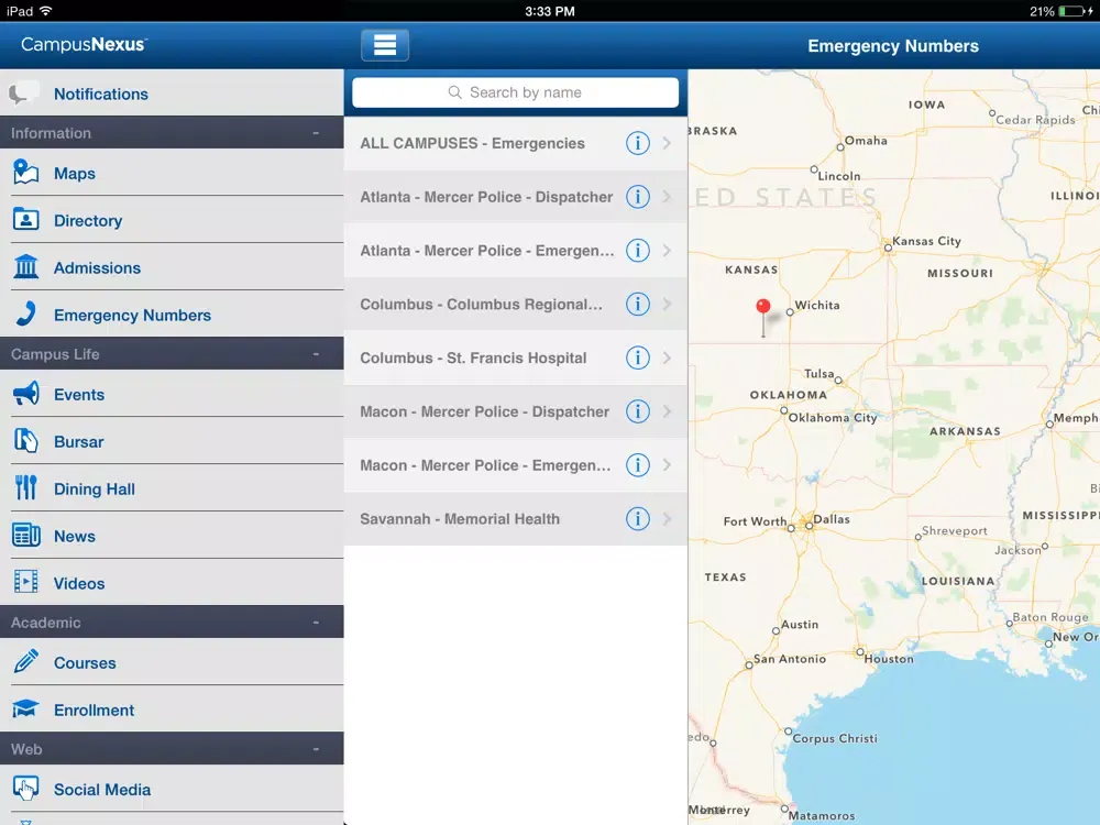 Tangkapan skrin CampusNexus iPad 