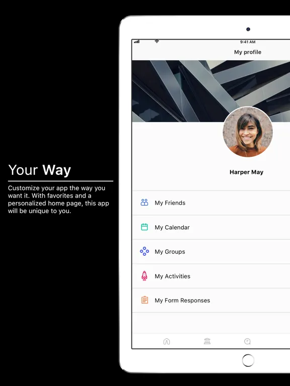 Tangkapan layar Providence College iPad 