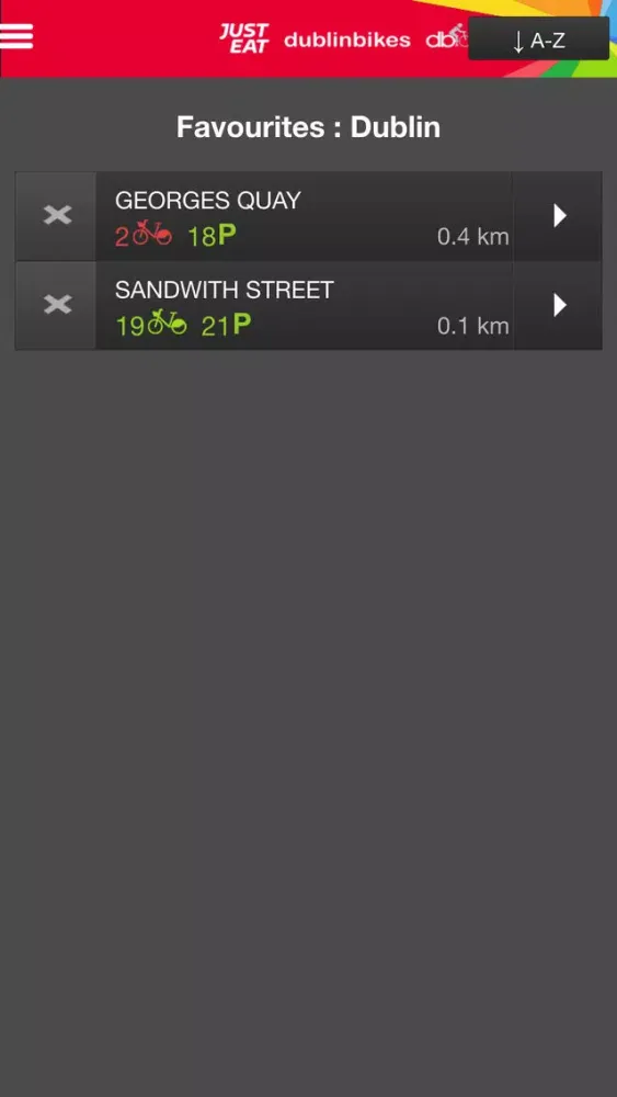 Captures d'écran de Just Eat dublinbikes