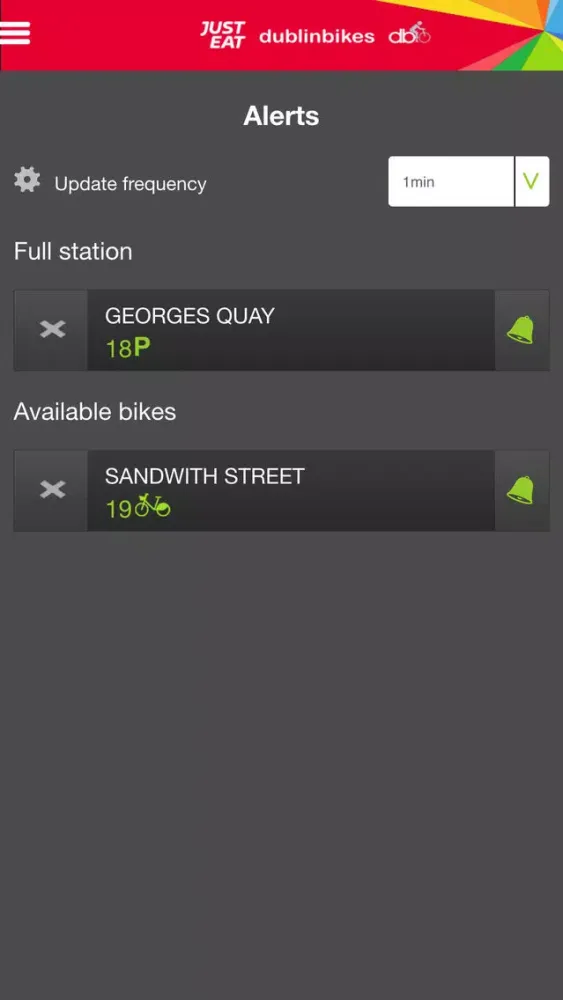 Captures d'écran de Just Eat dublinbikes