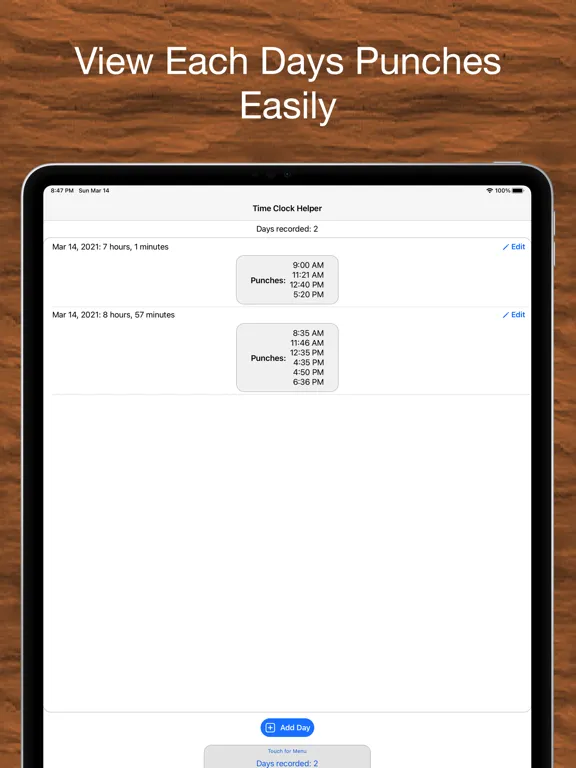 Screenshot di Time Clock Helper - Advanced iPad 