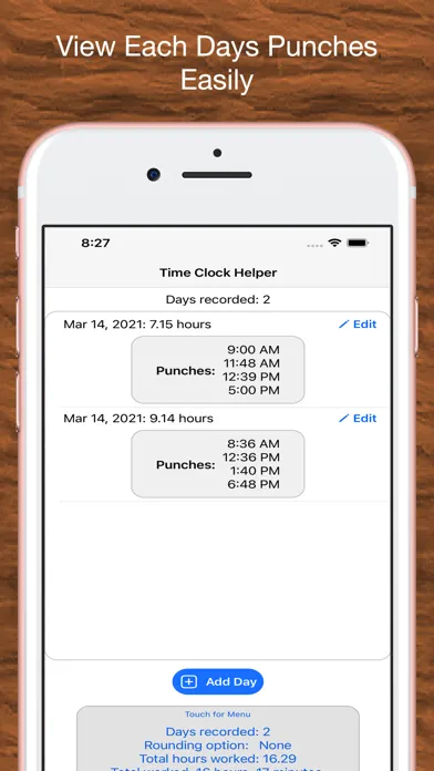 Screenshot di Time Clock Helper - Advanced