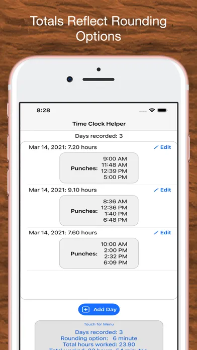 Screenshot di Time Clock Helper - Advanced