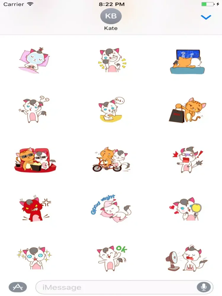 Cat Couple Sticker iPad  स्क्रीनशॉट