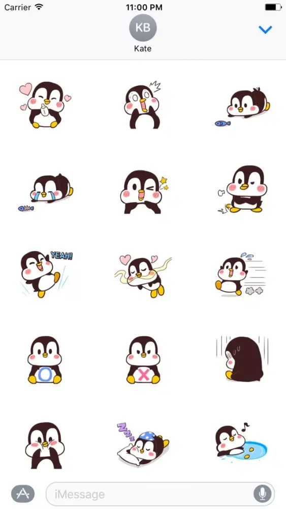 Chubby Cute Penguin Sticker Ekran Görüntüleri