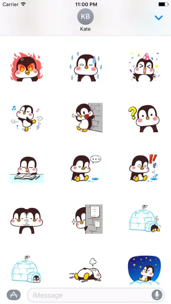 Chubby Cute Penguin Sticker Ekran Görüntüleri