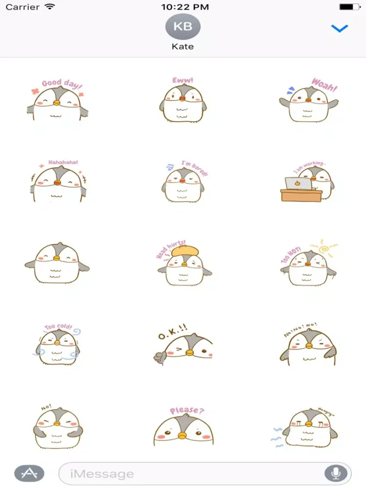 Chubby Penguin Sticker iPad  Screenshots