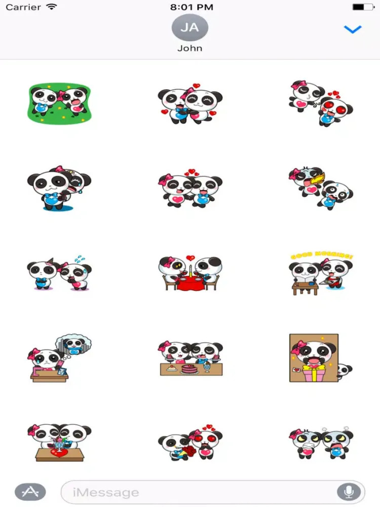 Tangkapan layar Couple Panda Sticker iPad 