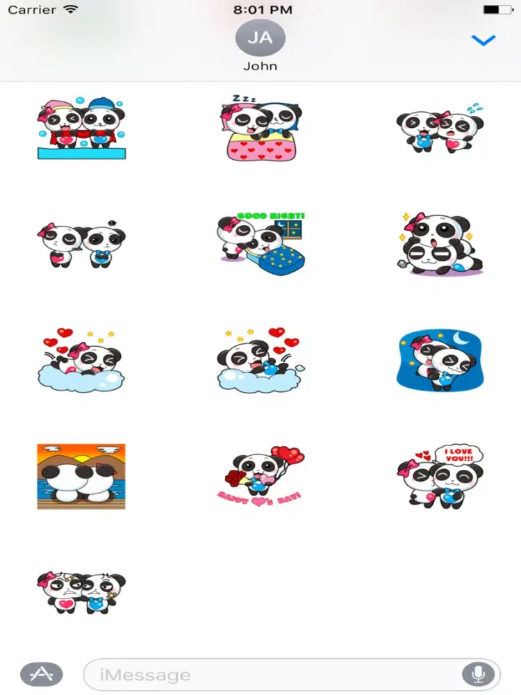 Tangkapan layar Couple Panda Sticker iPad 