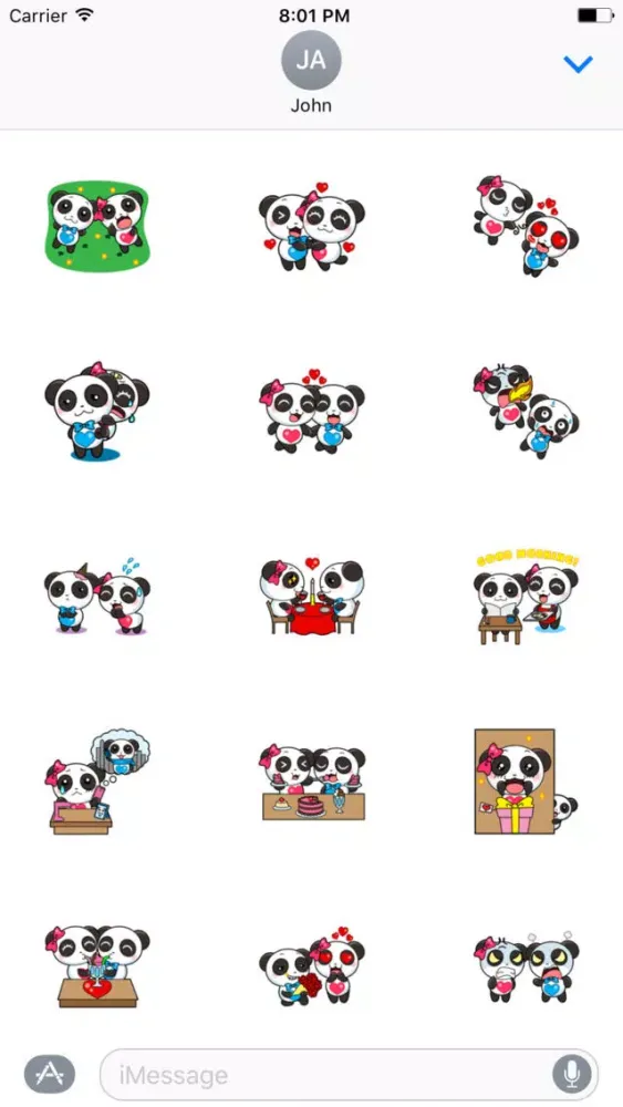 Tangkapan layar Couple Panda Sticker