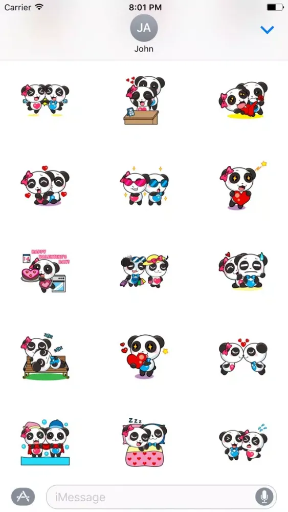 Tangkapan layar Couple Panda Sticker