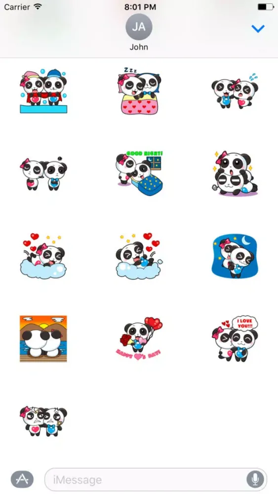 Tangkapan layar Couple Panda Sticker