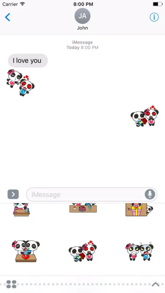 Tangkapan layar Couple Panda Sticker