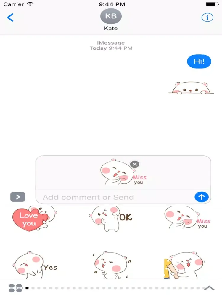 Cute Bear Sticker iPad 應用截圖