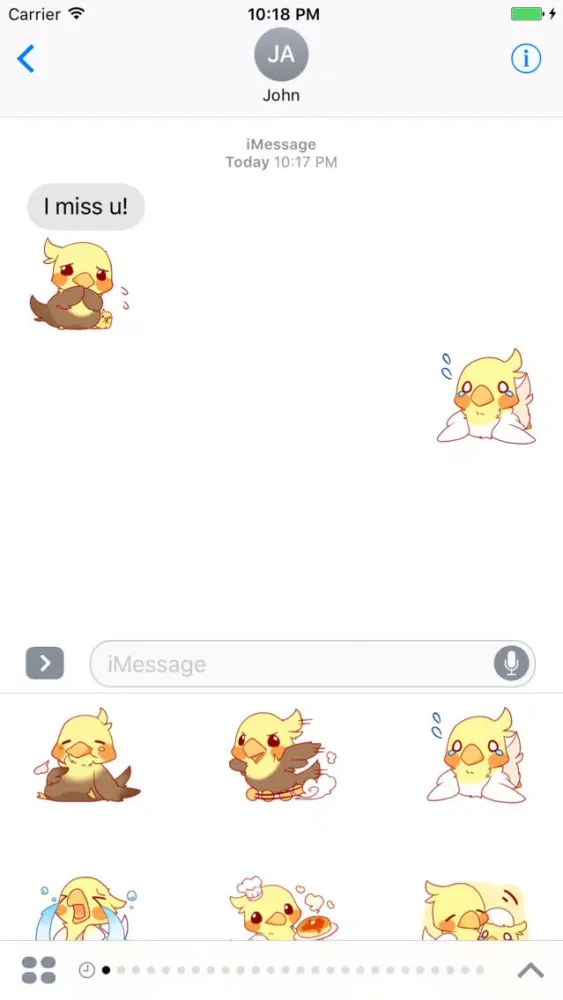 Tangkapan skrin Lovely Bird Sticker