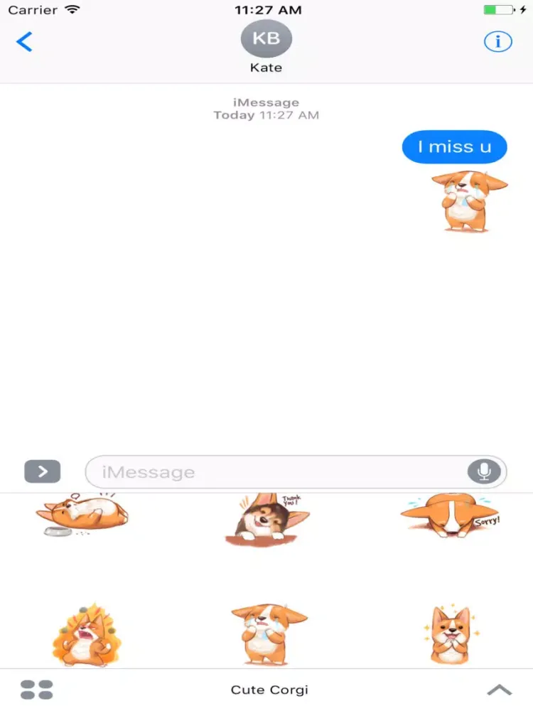 Tangkapan skrin Cute Corgi Animated Sticker iPad 