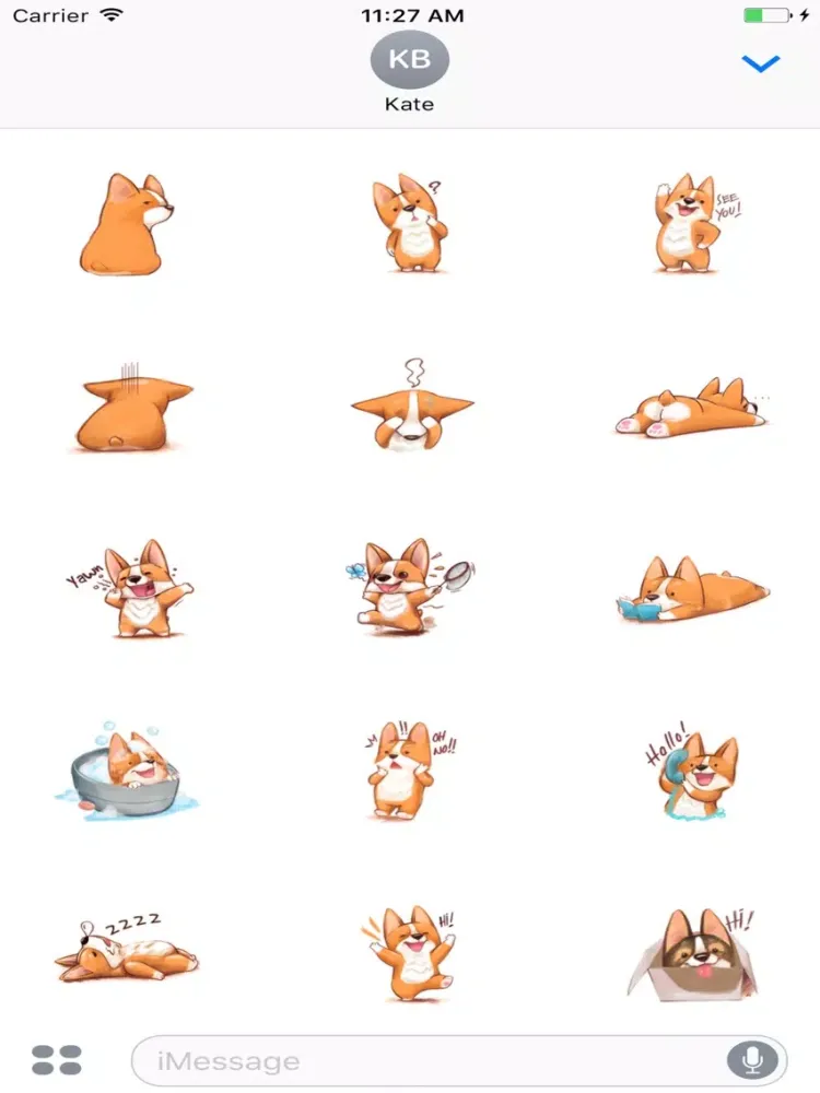 Tangkapan skrin Cute Corgi Animated Sticker iPad 