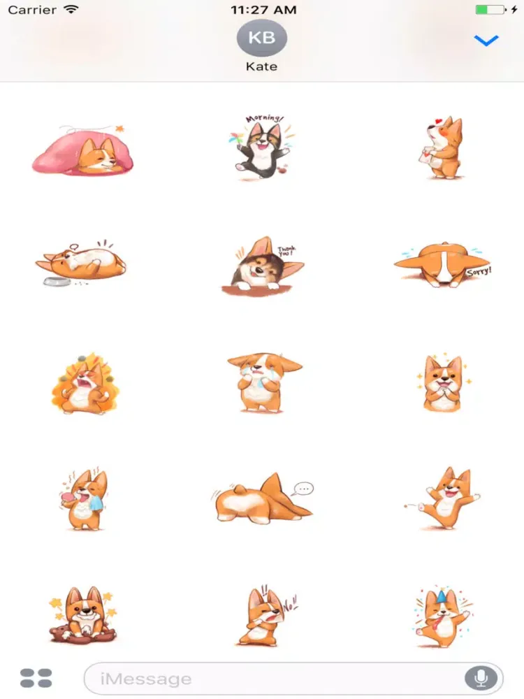 Tangkapan skrin Cute Corgi Animated Sticker iPad 